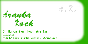 aranka koch business card